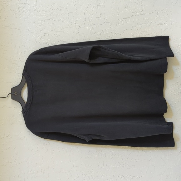 GAP Black Long Sleeve Waffle Knit Pullover Tee with Crew Neck Size XL - Picture 3 of 5